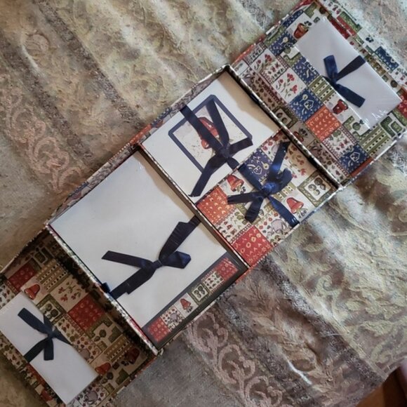 3 items! Vintage Stationery Set Fold Out Stationery Box NWOT Unique + Stickers! - Picture 1 of 12